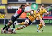 20 January 2024; Matty Rea of Ulster in action against Chandler Cunningham-South of Harlequins during the Investec Champions Cup Pool 2 Round 4 match between Harlequins and Ulster at Twickenham Stoop in Twickenham, England. Photo by Matt Impey/Sportsfile