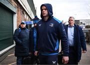 20 January 2024; Leinster co-captain James Ryan arrives before the Investec Champions Cup Pool 4 Round 4 match between Leicester Tigers and Leinster at Mattioli Woods Welford Road in Leicester, England. Photo by Harry Murphy/Sportsfile