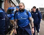 20 January 2024; Andrew Porter of Leinster arrives before the Investec Champions Cup Pool 4 Round 4 match between Leicester Tigers and Leinster at Mattioli Woods Welford Road in Leicester, England. Photo by Harry Murphy/Sportsfile