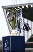20 January 2024; The  Champions Cup is seen before the Investec Champions Cup Pool 4 Round 4 match between Leicester Tigers and Leinster at Mattioli Woods Welford Road in Leicester, England. Photo by Harry Murphy/Sportsfile