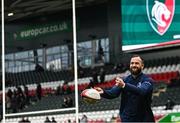 20 January 2024; Jamison Gibson-Park of Leinster before the Investec Champions Cup Pool 4 Round 4 match between Leicester Tigers and Leinster at Mattioli Woods Welford Road in Leicester, England. Photo by Harry Murphy/Sportsfile