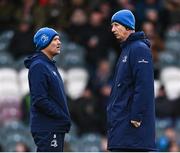 20 January 2024; Leinster head coach Leo Cullen and senior coach Jacques Nienaber before the Investec Champions Cup Pool 4 Round 4 match between Leicester Tigers and Leinster at Mattioli Woods Welford Road in Leicester, England. Photo by Harry Murphy/Sportsfile
