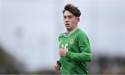 20 January 2024; TJ Molloy of Republic of Ireland during the international friendly match between Republic of Ireland MU15 and Australia U16 Schoolboys at the FAI National Training Centre in Abbotstown, Dublin. Photo by Seb Daly/Sportsfile