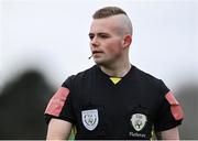 20 January 2024; Referee Jack Keating during the international friendly match between Republic of Ireland MU15 and Australia U16 Schoolboys at the FAI National Training Centre in Abbotstown, Dublin. Photo by Seb Daly/Sportsfile