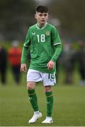 20 January 2024; Brody Collins of Republic of Ireland during the international friendly match between Republic of Ireland MU15 and Australia U16 Schoolboys at the FAI National Training Centre in Abbotstown, Dublin. Photo by Seb Daly/Sportsfile