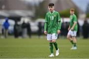 20 January 2024; Brody Collins of Republic of Ireland during the international friendly match between Republic of Ireland MU15 and Australia U16 Schoolboys at the FAI National Training Centre in Abbotstown, Dublin. Photo by Seb Daly/Sportsfile