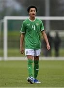 20 January 2024; Aiden Gabbidon of Republic of Ireland during the international friendly match between Republic of Ireland MU15 and Australia U16 Schoolboys at the FAI National Training Centre in Abbotstown, Dublin. Photo by Seb Daly/Sportsfile