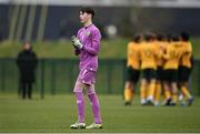 20 January 2024; Republic of Ireland goalkeeper Rory Twohig during the international friendly match between Republic of Ireland MU15 and Australia U16 Schoolboys at the FAI National Training Centre in Abbotstown, Dublin. Photo by Seb Daly/Sportsfile