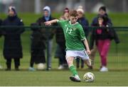 20 January 2024; Danny Burke of Republic of Ireland during the international friendly match between Republic of Ireland MU15 and Australia U16 Schoolboys at the FAI National Training Centre in Abbotstown, Dublin. Photo by Seb Daly/Sportsfile