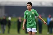 20 January 2024; Victor Ozhianvuna of Republic of Ireland during the international friendly match between Republic of Ireland MU15 and Australia U16 Schoolboys at the FAI National Training Centre in Abbotstown, Dublin. Photo by Seb Daly/Sportsfile