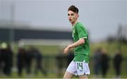 20 January 2024; Kian Quigley of Republic of Ireland during the international friendly match between Republic of Ireland MU15 and Australia U16 Schoolboys at the FAI National Training Centre in Abbotstown, Dublin. Photo by Seb Daly/Sportsfile