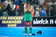 20 January 2024; Elena Neill of Ireland reacts after her side's defeat in the FIH Women's Olympic Hockey Qualifying Tournament third/fourth place play-off match between Ireland and Great Britain at Campo de Hockey Hierba Tarongers in Valencia, Spain. Photo by Manuel Queimadelos/Sportsfile