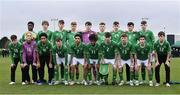 20 January 2024; The Republic of Ireland squad before the international friendly match between Republic of Ireland MU15 and Australia U16 Schoolboys at the FAI National Training Centre in Abbotstown, Dublin. Photo by Seb Daly/Sportsfile