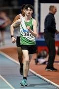 20 January 2024; Evan Walsh of St Joseph's AC, Wexford, competes in the U20 Men's Walk 3k final during the 123.ie National Indoor U20 & U23s Athletics Championships at the TUS International Arena in Athlone, Westmeath. Photo by Tyler Miller/Sportsfile