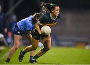 20 January 2024; Aoife Dillane of Kerry in action against Katie Murphy of Dublin during the 2024 Lidl Ladies National Football League Division 1 Round 1 fixture between Dublin and Kerry at Parnell Park in Dublin. Photo by Sam Barnes/Sportsfile