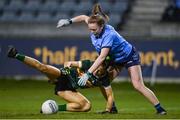 20 January 2024; Laura Grendon of Dublin in action against Aoife Dillane of Kerry during the 2024 Lidl Ladies National Football League Division 1 Round 1 fixture between Dublin and Kerry at Parnell Park in Dublin. Photo by Sam Barnes/Sportsfile