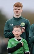 20 January 2024; Séan Spaight of Republic of Ireland before the international friendly match between Republic of Ireland MU15 and Australia U16 Schoolboys at the FAI National Training Centre in Abbotstown, Dublin. Photo by Seb Daly/Sportsfile