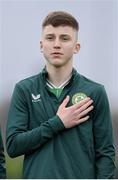 20 January 2024; Richard Ferizaj of Republic of Ireland before the international friendly match between Republic of Ireland MU15 and Australia U16 Schoolboys at the FAI National Training Centre in Abbotstown, Dublin. Photo by Seb Daly/Sportsfile