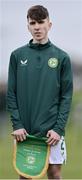 20 January 2024; Tadgh Prizeman of Republic of Ireland before the international friendly match between Republic of Ireland MU15 and Australia U16 Schoolboys at the FAI National Training Centre in Abbotstown, Dublin. Photo by Seb Daly/Sportsfile