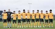 20 January 2024; Australia players before the international friendly match between Republic of Ireland MU15 and Australia U16 Schoolboys at the FAI National Training Centre in Abbotstown, Dublin. Photo by Seb Daly/Sportsfile