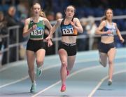20 January 2024; Niamh Murray of Bray Runners AC, Wicklow, competes in the U20 Women's 400m during the 123.ie National Indoor U20 & U23s Athletics Championships at the TUS International Arena in Athlone, Westmeath. Photo by Tyler Miller/Sportsfile