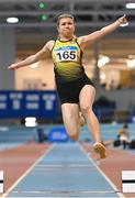 20 January 2024; Bláithín Ní Chiaráin of Dunleer AC, Louth, competes in the U23 Women's Long Jump during the 123.ie National Indoor U20 & U23s Athletics Championships at the TUS International Arena in Athlone, Westmeath. Photo by Tyler Miller/Sportsfile