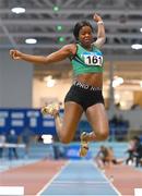 20 January 2024; Paula Igwe of Ferrybank AC, Waterford, competes in the U23 Women's Long Jump during the 123.ie National Indoor U20 & U23s Athletics Championships at the TUS International Arena in Athlone, Westmeath. Photo by Tyler Miller/Sportsfile