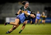 20 January 2024; Leah Caffrey of Dublin in action against Emma Dineen of Kerry during the 2024 Lidl Ladies National Football League Division 1 Round 1 fixture between Dublin and Kerry at Parnell Park in Dublin. Photo by Sam Barnes/Sportsfile