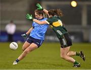 20 January 2024; Ashling Nyhan of Dublin in action against Anna Galvin of Kerry during the 2024 Lidl Ladies National Football League Division 1 Round 1 fixture between Dublin and Kerry at Parnell Park in Dublin. Photo by Stephen Marken/Sportsfile