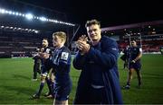 20 January 2024; Josh van der Flier of Leinster after his side's victory in the Investec Champions Cup Pool 4 Round 4 match between Leicester Tigers and Leinster at Mattioli Woods Welford Road in Leicester, England. Photo by Harry Murphy/Sportsfile