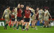 20 January 2024; A dejected Craig Casey of Munster at the final whistle of during the Investec Champions Cup Pool 3 Round 4 match between Munster and Northampton Saints at Thomond Park in Limerick. Photo by Brendan Moran/Sportsfile