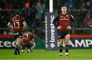 20 January 2024; A dejected Jack Crowley of Munster and his teammates at the final whistle of during the Investec Champions Cup Pool 3 Round 4 match between Munster and Northampton Saints at Thomond Park in Limerick. Photo by Brendan Moran/Sportsfile