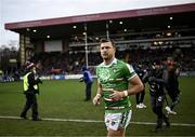 20 January 2024; Handré Pollard of Leicester Tigers runs out before the Investec Champions Cup Pool 4 Round 4 match between Leicester Tigers and Leinster at Mattioli Woods Welford Road in Leicester, England. Photo by Harry Murphy/Sportsfile