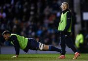 20 January 2024; Leinster athletic performance intern Orla Hayes during the Investec Champions Cup Pool 4 Round 4 match between Leicester Tigers and Leinster at Mattioli Woods Welford Road in Leicester, England. Photo by Harry Murphy/Sportsfile