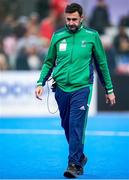 20 January 2024; Ireland head coach Sean Dancer after his side's defeat in the FIH Women's Olympic Hockey Qualifying Tournament third/fourth place play-off match between Ireland and Great Britain at Campo de Hockey Hierba Tarongers in Valencia, Spain. Photo by Manuel Queimadelos/Sportsfile
