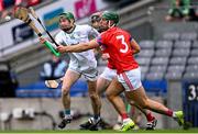 21 January 2024; Seán Bolger of O'Loughlin Gaels in action against Fintan Burke of St Thomas' during the AIB GAA Hurling All-Ireland Senior Club Championship Final match between O’Loughlin Gaels of Kilkenny and St Thomas’ of Galway at Croke Park in Dublin. Photo by Piaras Ó Mídheach/Sportsfile