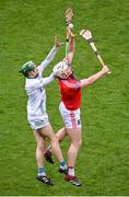 21 January 2024; Shane Cooney of St Thomas' in action against Seán Bolger of O'Loughlin Gaels during the AIB GAA Hurling All-Ireland Senior Club Championship Final match between O’Loughlin Gaels of Kilkenny and St. Thomas’ of Galway at Croke Park in Dublin. Photo by Sam Barnes/Sportsfile