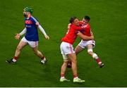 21 January 2024; Gerald Kelly, Fintan Burke and Damien McGlynn after their side's victory in the AIB GAA Hurling All-Ireland Senior Club Championship Final match between O’Loughlin Gaels of Kilkenny and St. Thomas’ of Galway at Croke Park in Dublin. Photo by Sam Barnes/Sportsfile