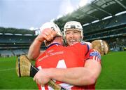21 January 2024; Éanna Burke, left, and Darragh Burke of St Thomas' after their side's victory in the AIB GAA Hurling All-Ireland Senior Club Championship Final match between O’Loughlin Gaels of Kilkenny and St Thomas’ of Galway at Croke Park in Dublin. Photo by Piaras Ó Mídheach/Sportsfile