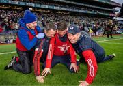 21 January 2024; St Thomas' manager Kenneth Burke and his backroom staff celebrate after their side's victory in the AIB GAA Hurling All-Ireland Senior Club Championship Final match between O’Loughlin Gaels of Kilkenny and St. Thomas’ of Galway at Croke Park in Dublin. Photo by Ramsey Cardy/Sportsfile