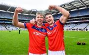 21 January 2024; Cian Mahony and John Headd of St Thomas' after their side's victory in the AIB GAA Hurling All-Ireland Senior Club Championship Final match between O’Loughlin Gaels of Kilkenny and St Thomas’ of Galway at Croke Park in Dublin. Photo by Piaras Ó Mídheach/Sportsfile