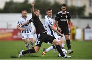 24 July 2019; Patrick McEleney of Dundalk in action against Maksin Medvedev of Qarabag FK during the UEFA Champions League Second Qualifying Round 1st Leg match between Dundalk and Qarabag FK at Oriel Park in Dundalk, Louth. Photo by Ben McShane/Sportsfile