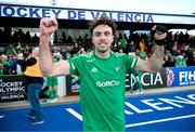 21 January 2024; Daragh Walsh of Ireland celebrates after the FIH Men's Olympic Hockey Qualifying Tournament third/fourth place play-off match between Ireland and Korea at Campo de Hockey Hierba Tarongers in Valencia, Spain. Photo by David Ramirez/Sportsfile