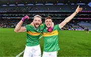 21 January 2024; Ryan Dougan and Eunan Mulholland of Glen after their side's victory in the AIB GAA Football All-Ireland Senior Club Championship Final match between Glen of Derry and St Brigid's of Roscommon at Croke Park in Dublin. Photo by Piaras Ó Mídheach/Sportsfile
