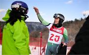 22 January 2024; Finlay Wilson of Team Ireland with teammate Eábha McKenna after the mens Alpine Combined Slalom event during day three of the Winter Youth Olympic Games 2024 at Gangwon in South Korea. Photo by Eóin Noonan/Sportsfile