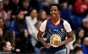 21 January 2024; Jayla Johnson of Gurranabraher Credit Union Brunell during the Basketball Ireland Paudie O'Connor Cup Final match between Catalyst Fr Mathews and Gurranabraher Credit Union Brunell at the National Basketball Arena in Tallaght, Dublin. Photo by Seb Daly/Sportsfile