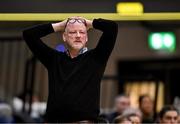 21 January 2024; Catalyst Fr Mathews coach Pat Price during the Basketball Ireland Paudie O'Connor Cup Final match between Catalyst Fr Mathews and Gurranabraher Credit Union Brunell at the National Basketball Arena in Tallaght, Dublin. Photo by Seb Daly/Sportsfile