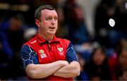 21 January 2024; Gurranabraher Credit Union Brunell coach Liam Culloty during the Basketball Ireland Paudie O'Connor Cup Final match between Catalyst Fr Mathews and Gurranabraher Credit Union Brunell at the National Basketball Arena in Tallaght, Dublin. Photo by Seb Daly/Sportsfile