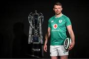 22 January 2024; Ireland captain Peter O'Mahony with the trophy during the launch of the Guinness Six Nations Rugby Championship at the Guinness Storehouse in Dublin. Photo by Ramsey Cardy/Sportsfile