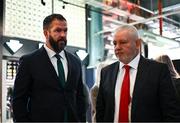 22 January 2024; Ireland head coach Andy Farrell, left, and Wales head coach Warren Gatland during the launch of the Guinness Six Nations Rugby Championship at the Guinness Storehouse in Dublin. Photo by Harry Murphy/Sportsfile